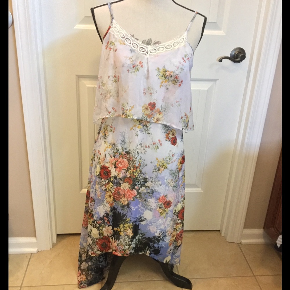 New M & XS Chelsea&Violet floral high low halter dress
